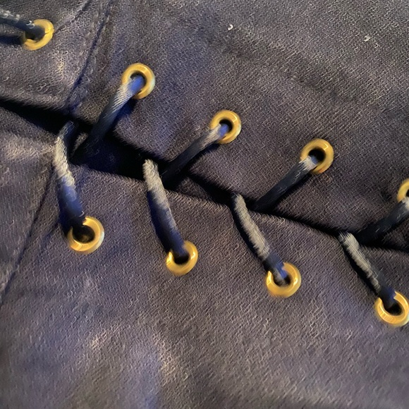 Vintage sailor pants. Blue black crêpe machine.⚓️tie up back  very unique. - Picture 7 of 11